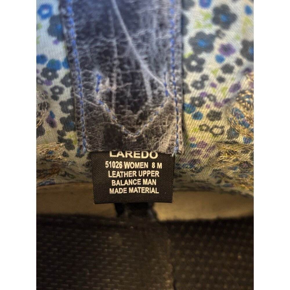 LAREDO Sapphyre Leather Western Short Boots Blue Gray Booties Women 8M #51026 - Picture 11 of 13